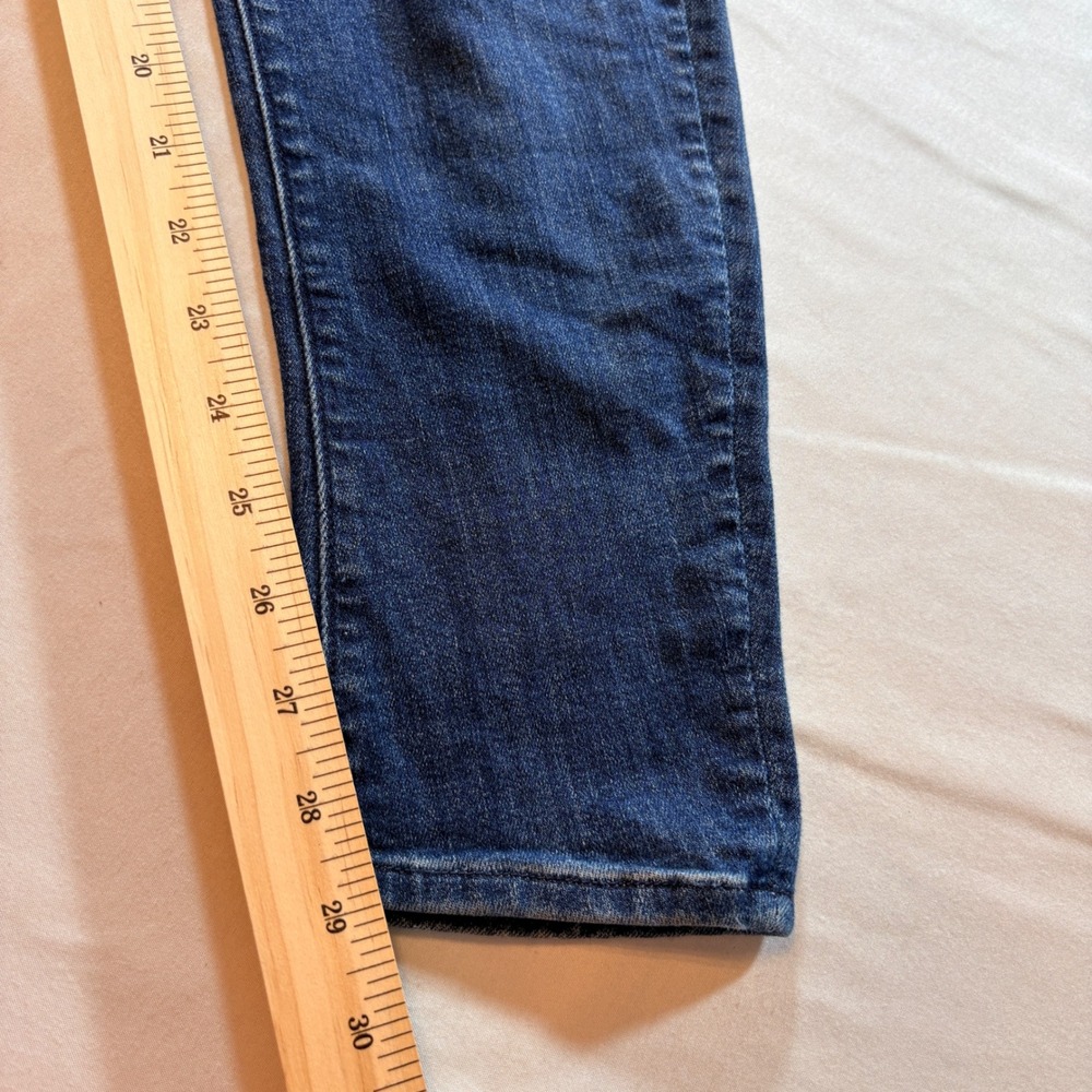 Mother Skinny Jeans Womens 27 Blue Distressed Mid Rise Stretch Denim Casual - Picture 8 of 9
